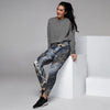 Black Gold Cracked Marble Women's Joggers-grizzshop