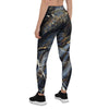 Black Gold Cracked Marble Women's Leggings-grizzshop