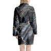 Black Gold Cracked Marble Women's Robe-grizzshop