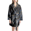 Black Gold Cracked Marble Women's Robe-grizzshop