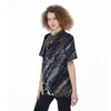 Black Gold Cracked Marble Women's Short Sleeve Shirts-grizzshop