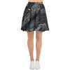 Black Gold Cracked Marble Women's Skirt-grizzshop