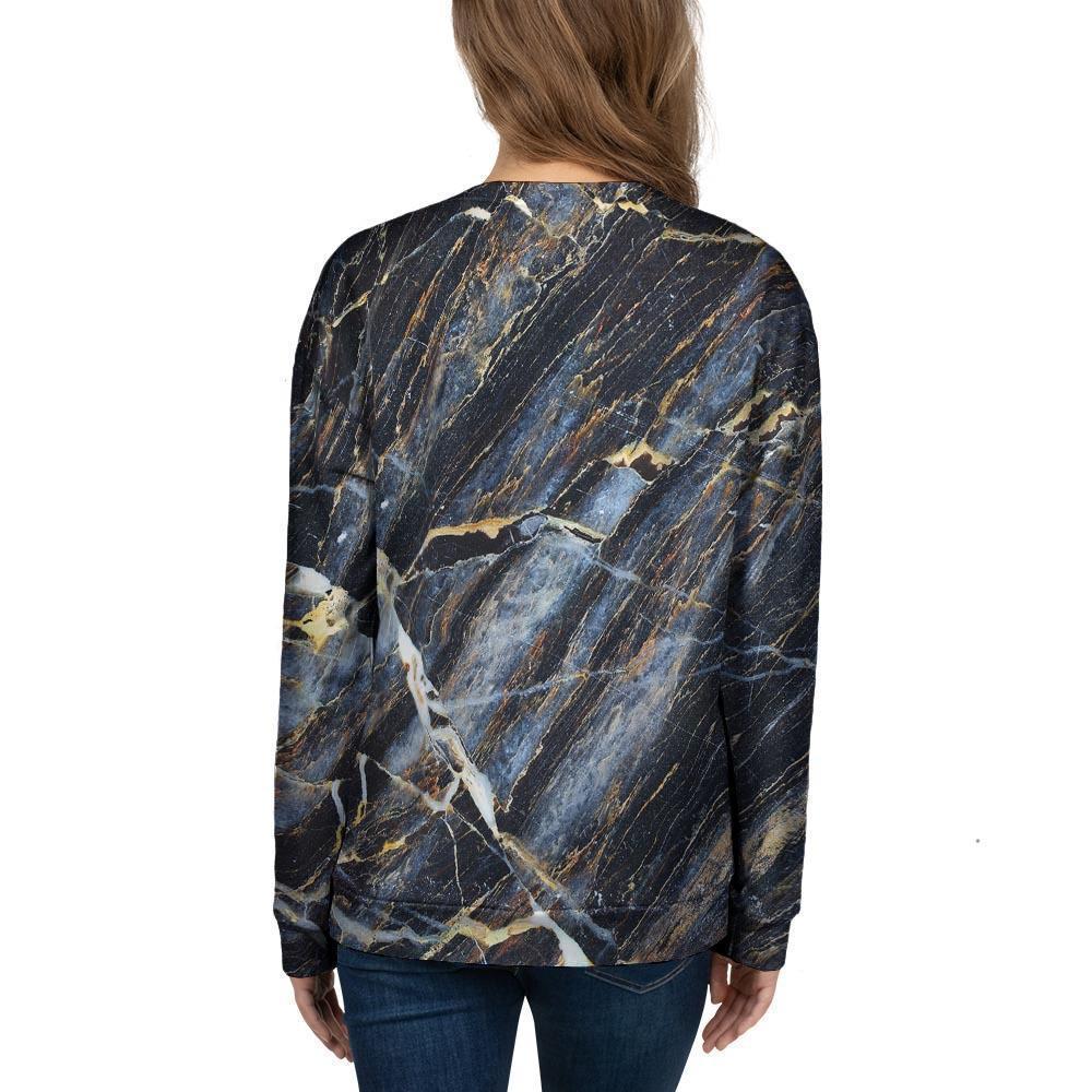 Black Gold Cracked Marble Women's Sweatshirt-grizzshop