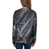 Black Gold Cracked Marble Women's Sweatshirt-grizzshop