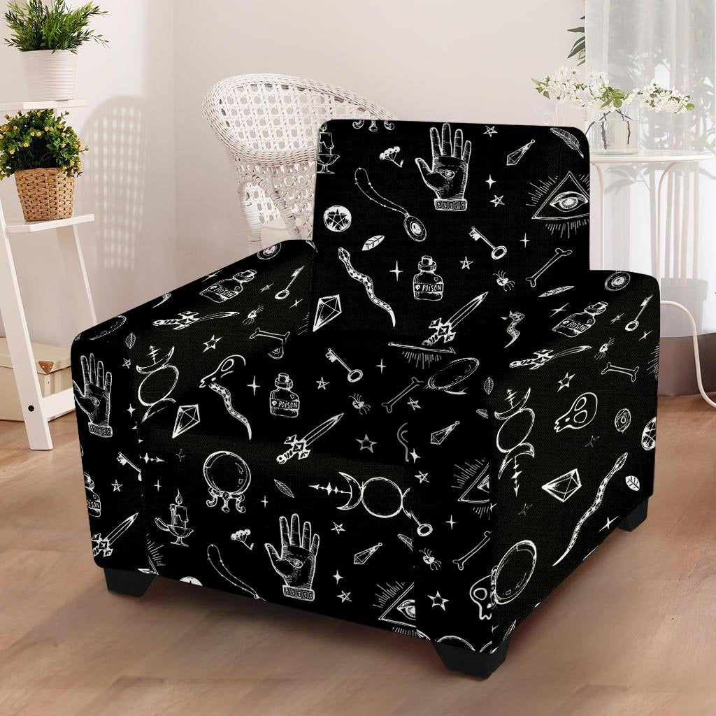 Black Gothic Witch Armchair Cover-grizzshop