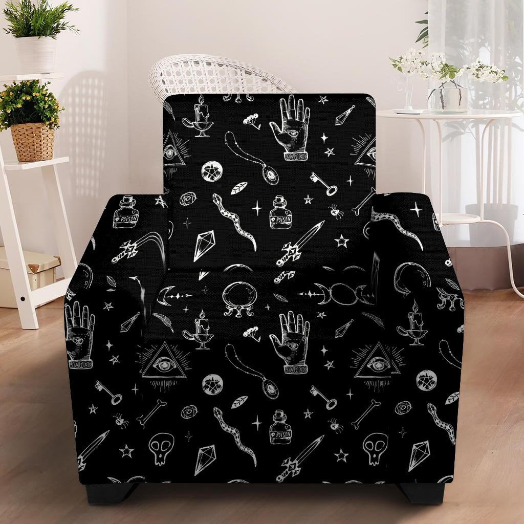 Black Gothic Witch Armchair Cover-grizzshop