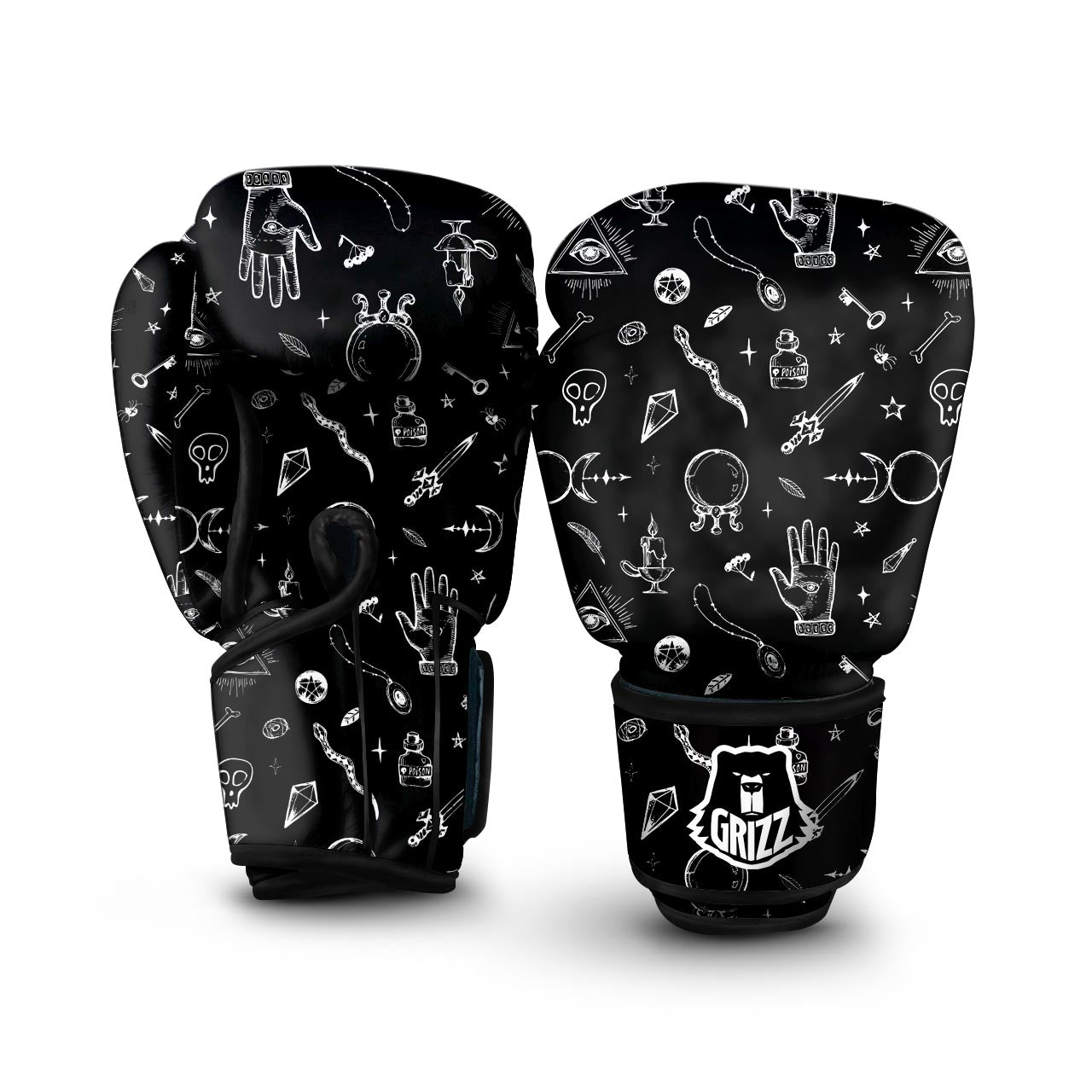 Black Gothic Witch Boxing Gloves-grizzshop