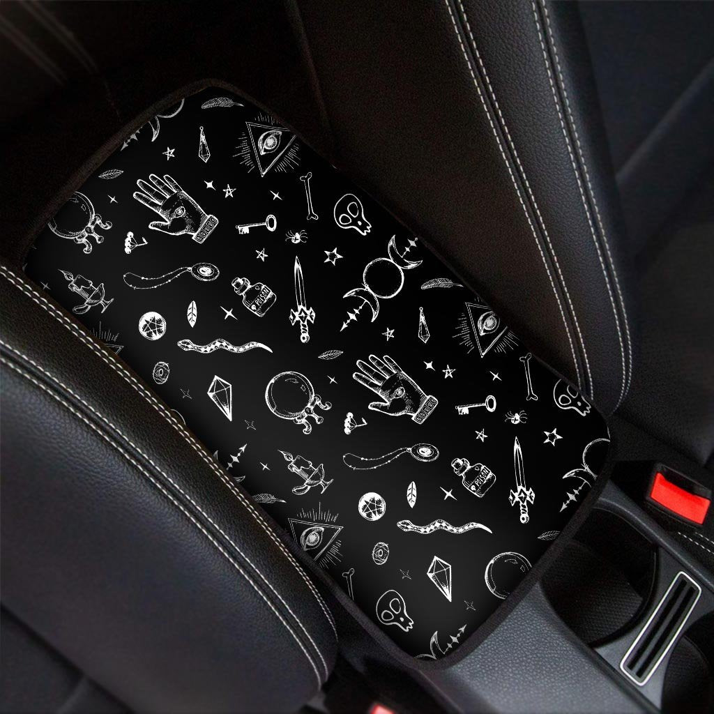 Black Gothic Witch Car Console Cover-grizzshop