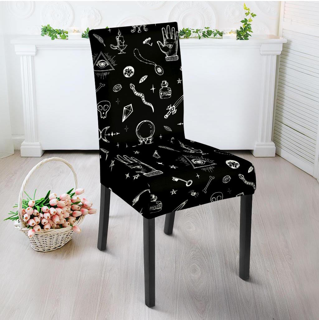 Black Gothic Witch Chair Cover-grizzshop