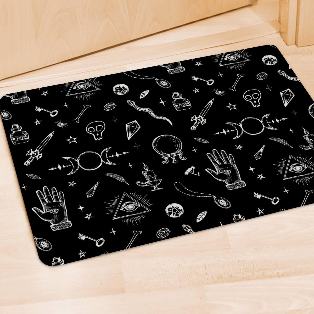 Black Gothic Witch Door Mat-grizzshop