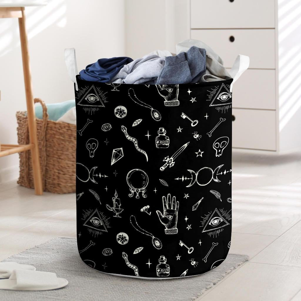 Black Gothic Witch Laundry Basket-grizzshop