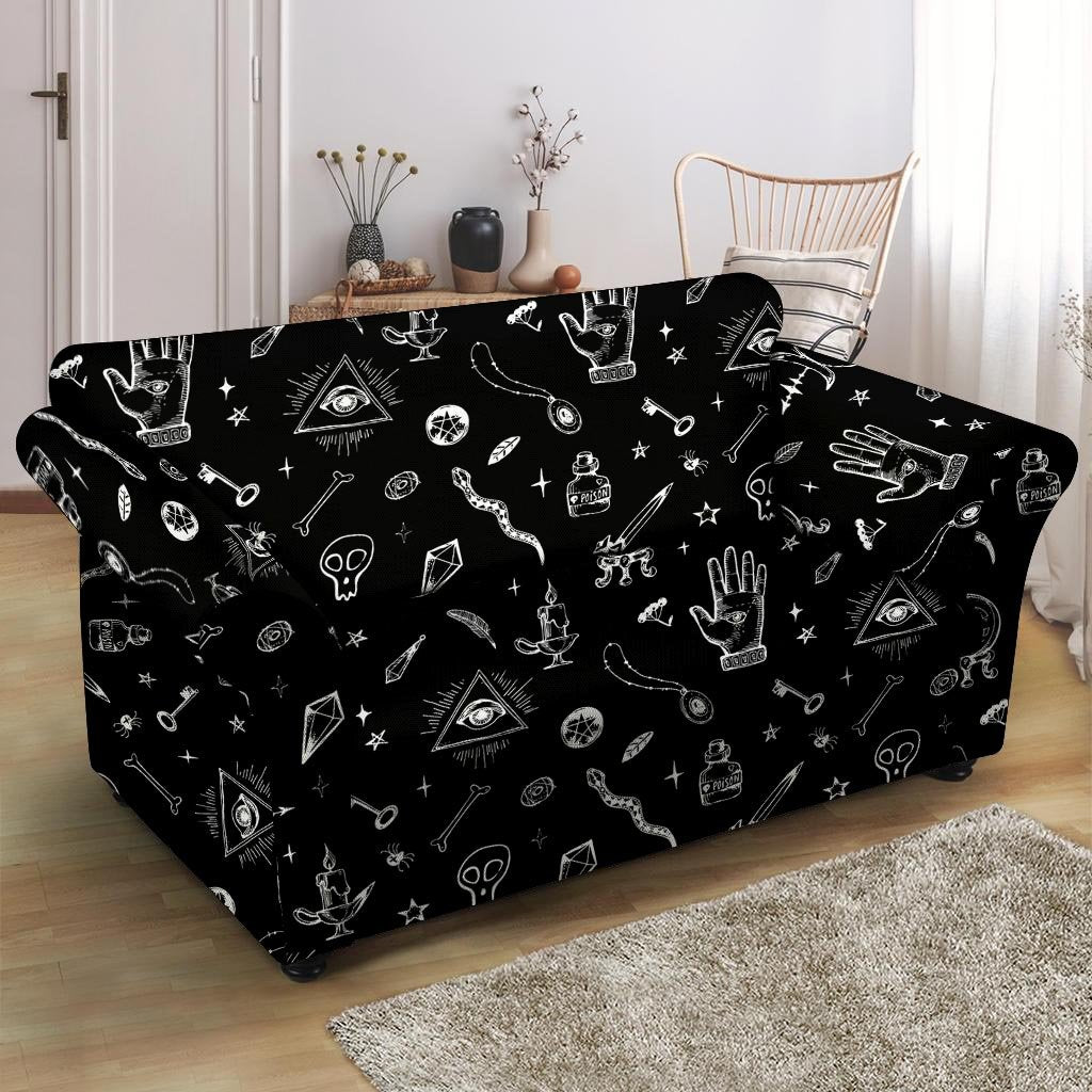 Black Gothic Witch Loveseat Cover-grizzshop