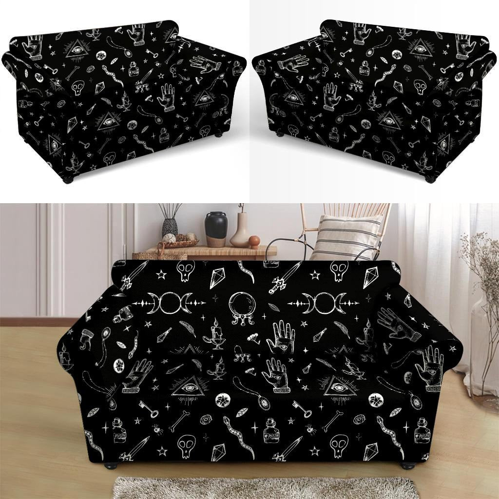 Black Gothic Witch Loveseat Cover-grizzshop