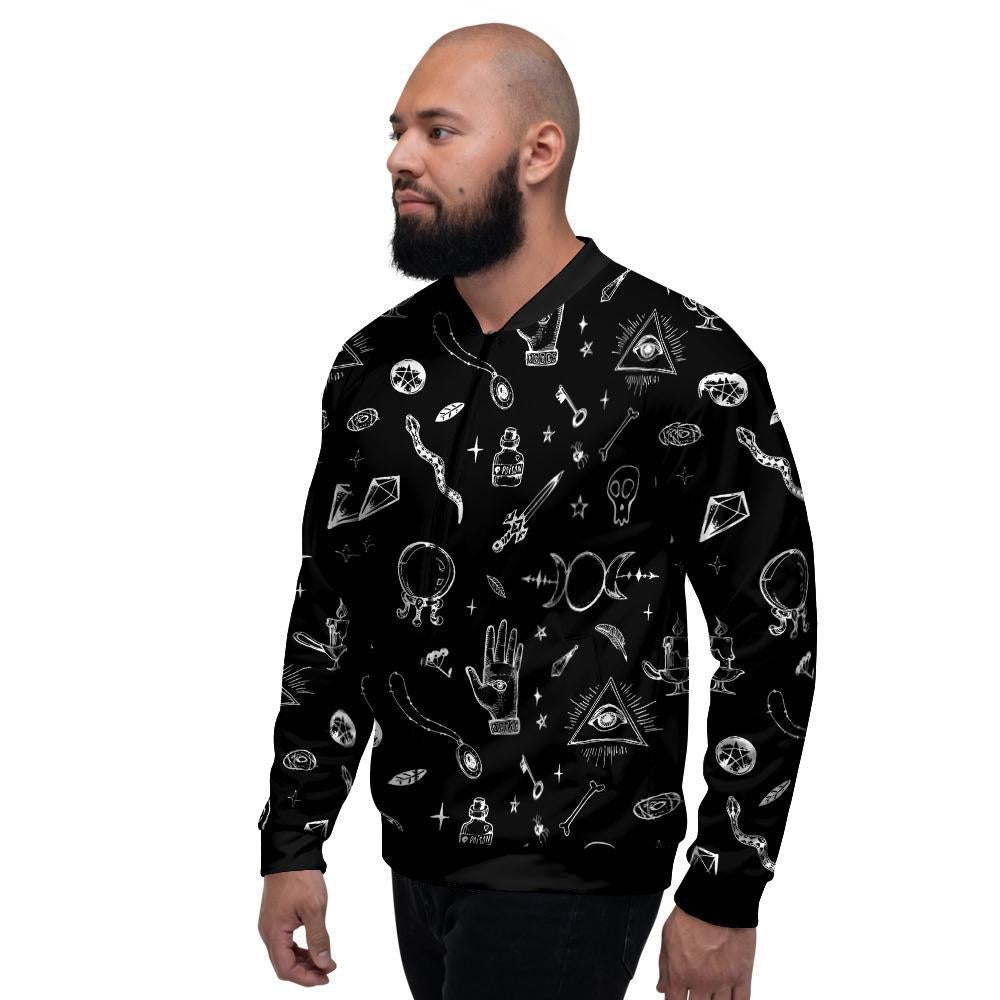 Black Gothic Witch Men's Bomber Jacket-grizzshop