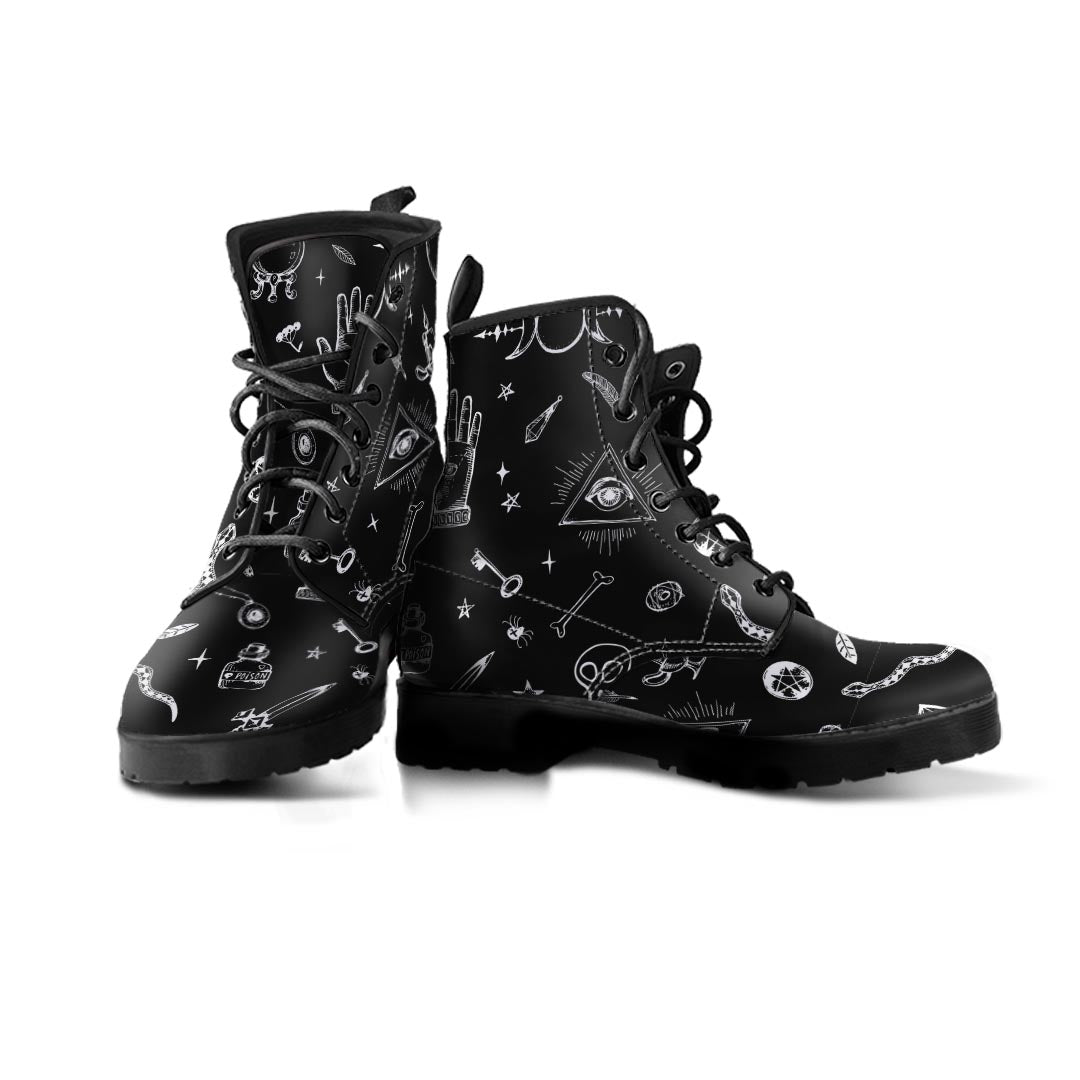 Black Gothic Witch Men's Boots-grizzshop