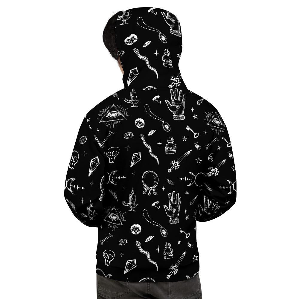 Black Gothic Witch Men's Hoodie-grizzshop