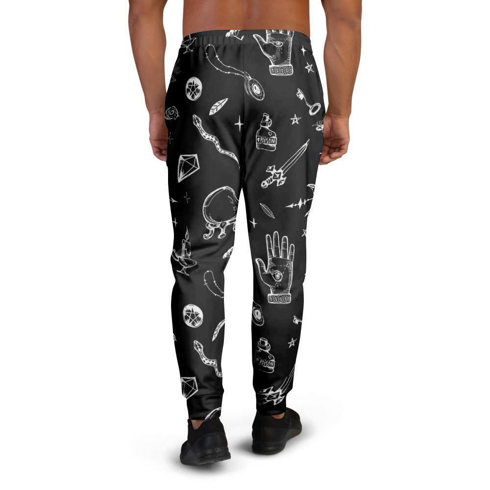 Black Gothic Witch Men's Joggers-grizzshop