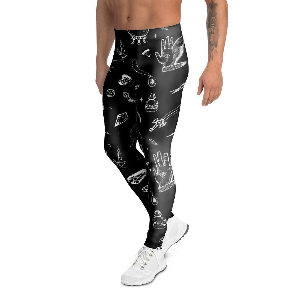 Black Gothic Witch Men's Leggings-grizzshop