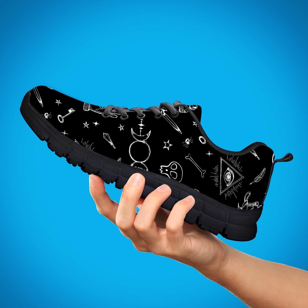 Black Gothic Witch Men's Sneakers-grizzshop