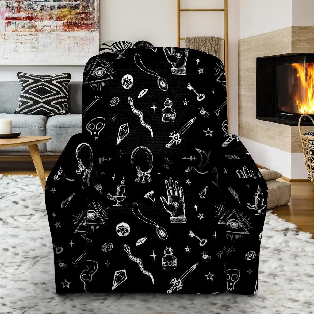 Black Gothic Witch Recliner Cover-grizzshop