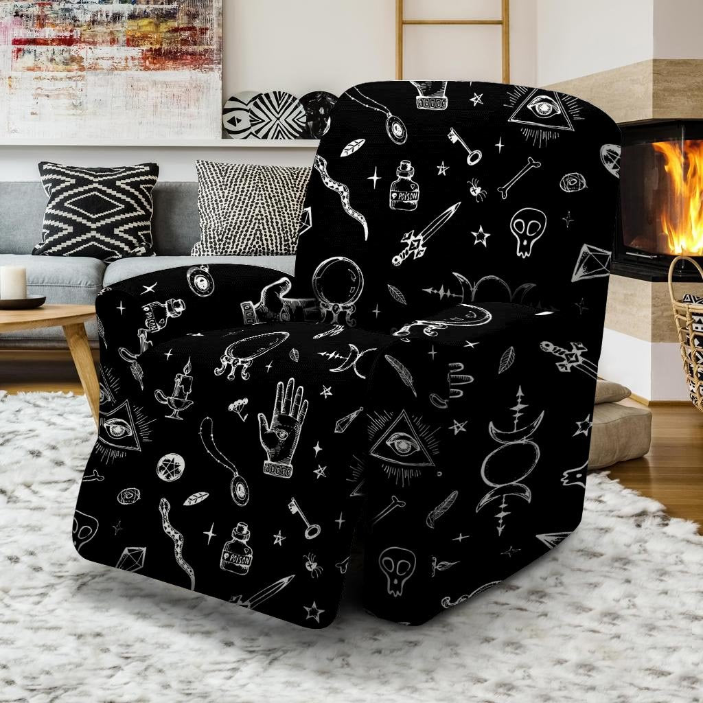 Black Gothic Witch Recliner Cover-grizzshop