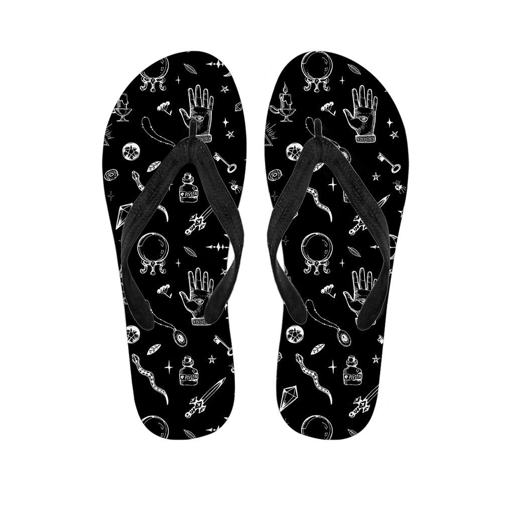 Black Gothic Witch Women's Flip Flops-grizzshop