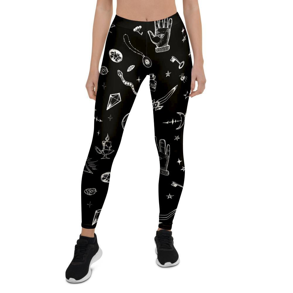 Black Gothic Witch Women's Leggings-grizzshop