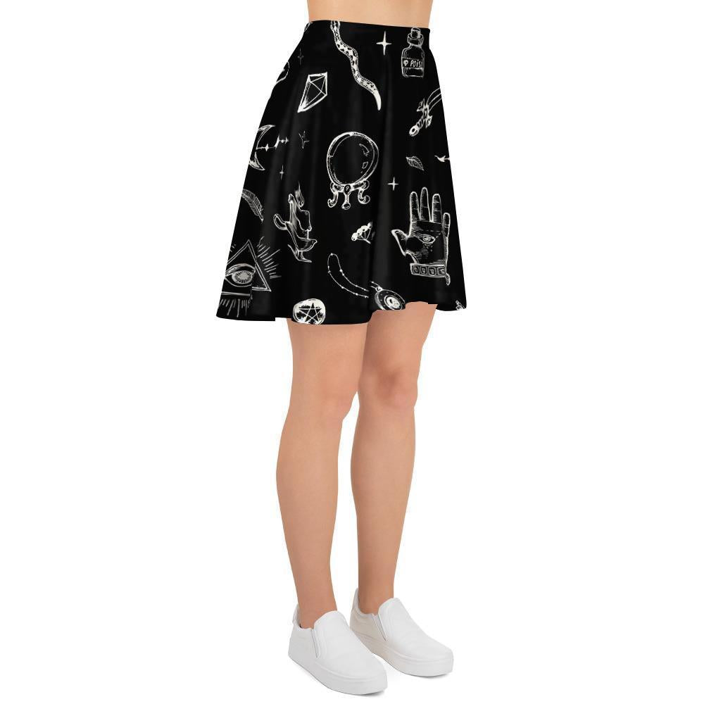 Black Gothic Witch Women's Skirt-grizzshop