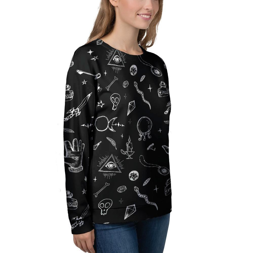 Black Gothic Witch Women's Sweatshirt-grizzshop