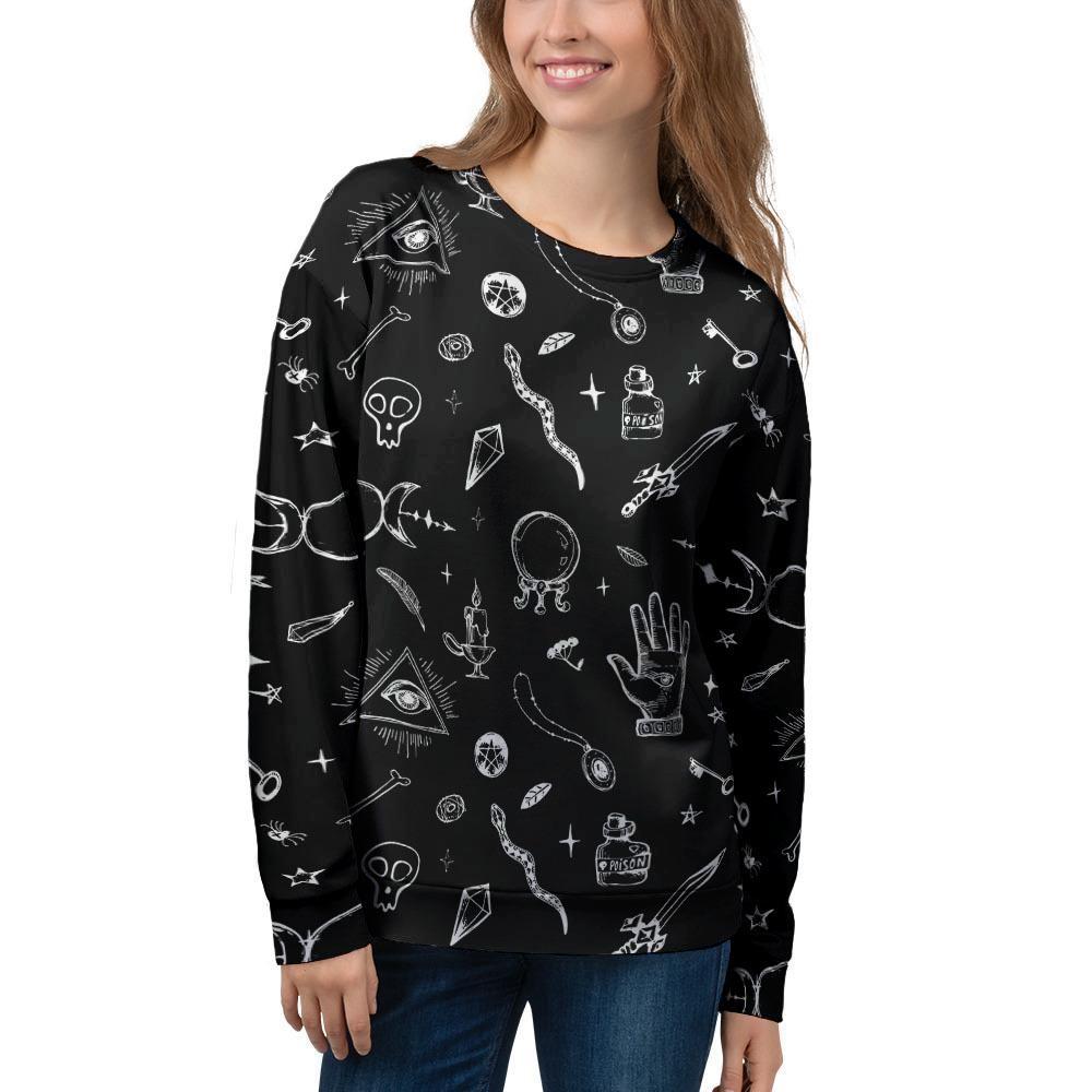 Black Gothic Witch Women's Sweatshirt-grizzshop