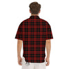 Black Green And Red Tartan Print Pattern Men's Short Sleeve Shirts-grizzshop