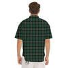 Black Green And White Tartan Print Men's Short Sleeve Shirts-grizzshop