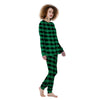 Black Green Buffalo Check And UFO Print Pattern Women's Pajamas-grizzshop