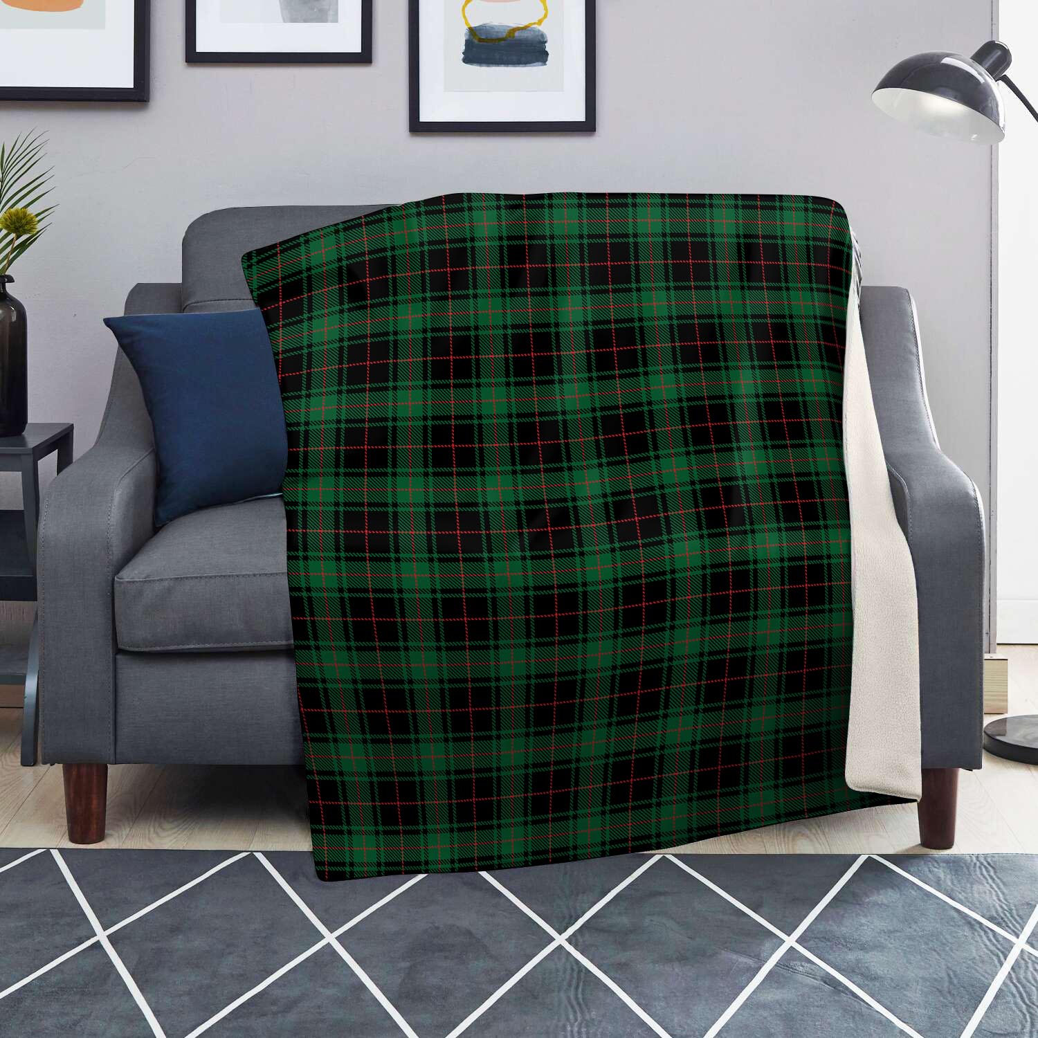 Black Green Plaid Tartan Blanket-grizzshop