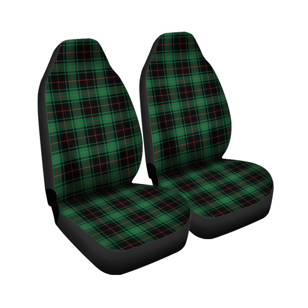 Black Green Plaid Tartan Car Seat Covers-grizzshop