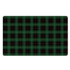 Black Green Plaid Tartan Door Mat-grizzshop