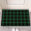 Black Green Plaid Tartan Door Mat-grizzshop