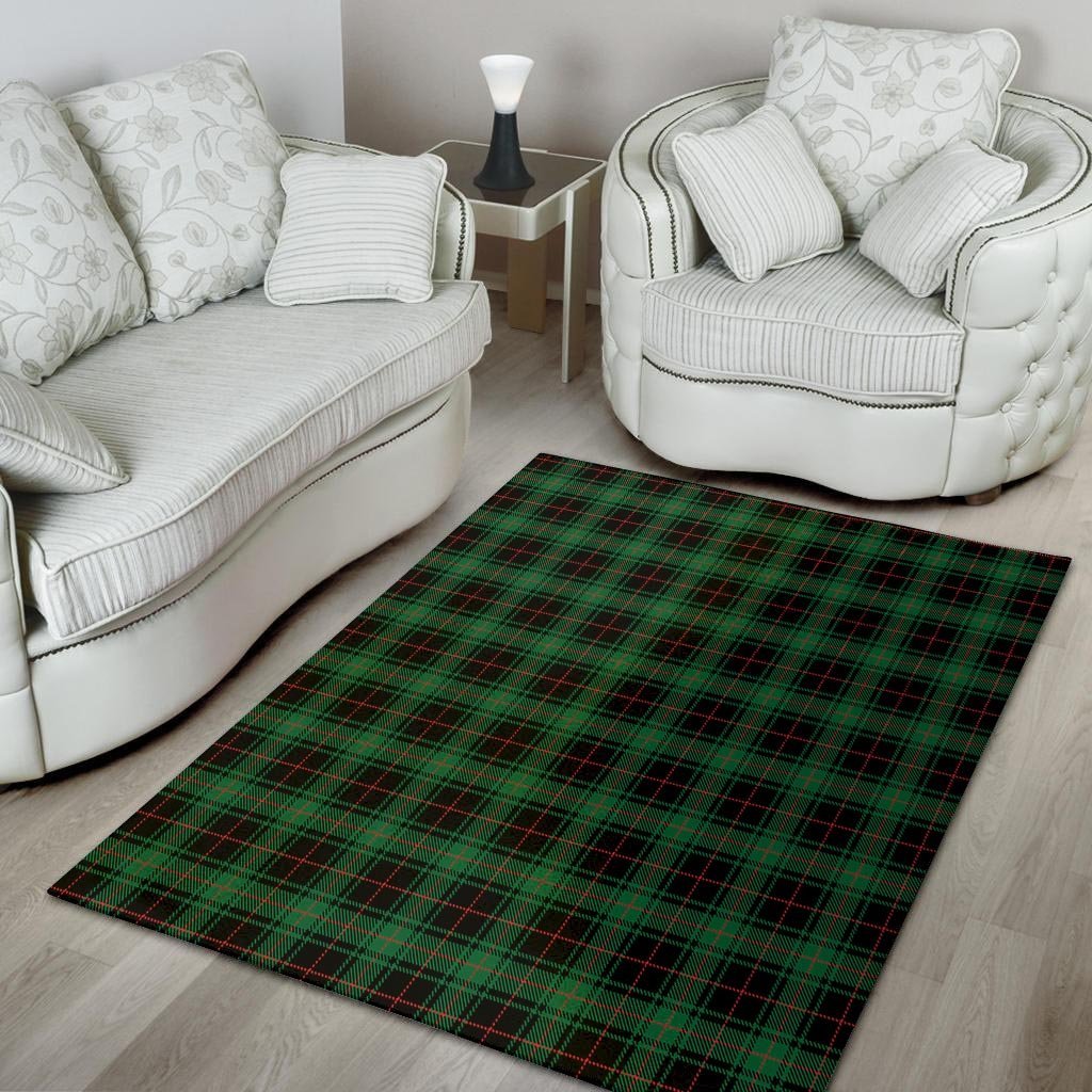 Black Green Plaid Tartan Floor Mat-grizzshop