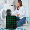 Black Green Plaid Tartan Laundry Basket-grizzshop