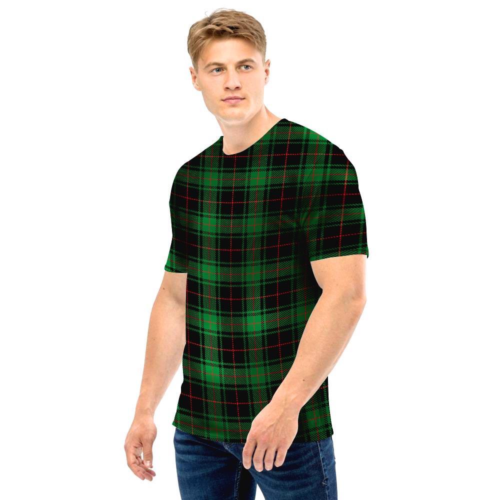 Black Green Plaid Tartan Men T Shirt-grizzshop