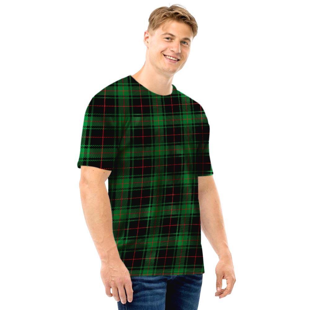 Black Green Plaid Tartan Men T Shirt-grizzshop