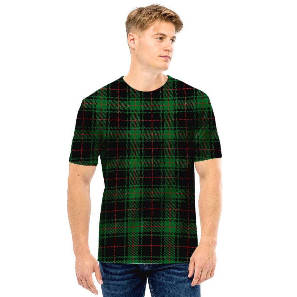 Black Green Plaid Tartan Men T Shirt-grizzshop