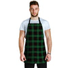 Black Green Plaid Tartan Men's Apron-grizzshop