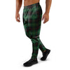 Black Green Plaid Tartan Men's Joggers-grizzshop