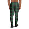 Black Green Plaid Tartan Men's Joggers-grizzshop