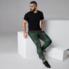 Black Green Plaid Tartan Men's Joggers-grizzshop