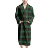 Black Green Plaid Tartan Men's Robe-grizzshop