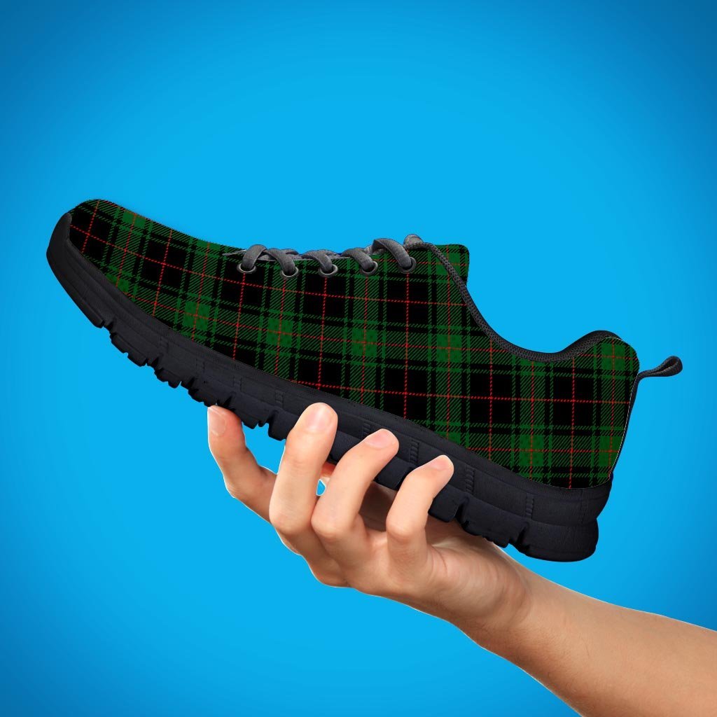 Black Green Plaid Tartan Men's Sneakers-grizzshop