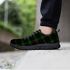 Black Green Plaid Tartan Men's Sneakers-grizzshop