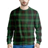 Black Green Plaid Tartan Men's Sweatshirt-grizzshop